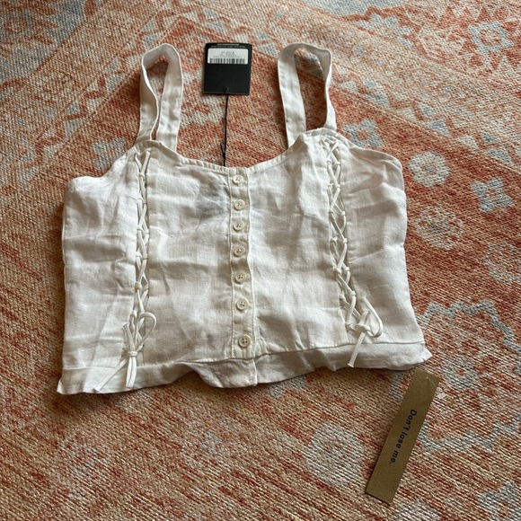 NWT reformation Landen linen top white size 2 - Picture 2 of 10